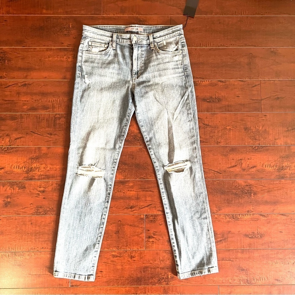 JOE’S Denim Jeans Distressed Mid Ride Straight Leg Ankle Size 26
